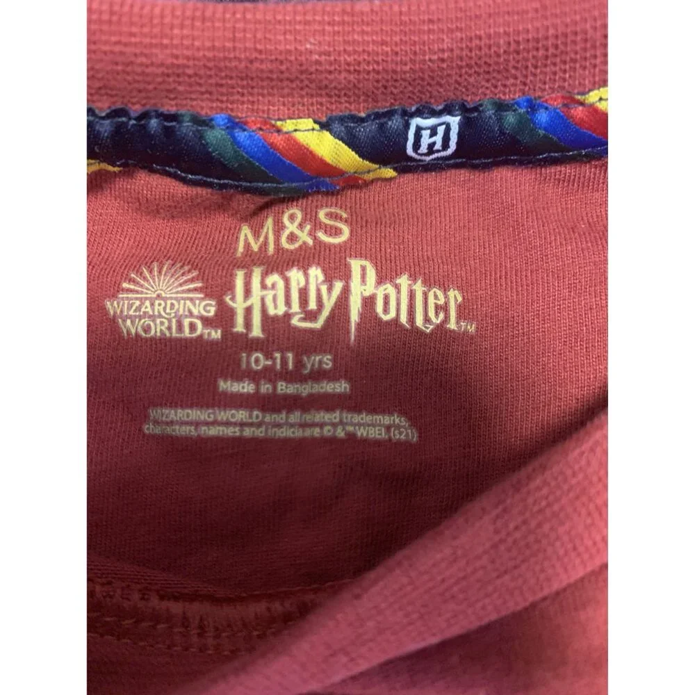 Harry Potter Hogwarts Quidditch Pajamas Set Boys 10-11‎ Years 100% Cotton